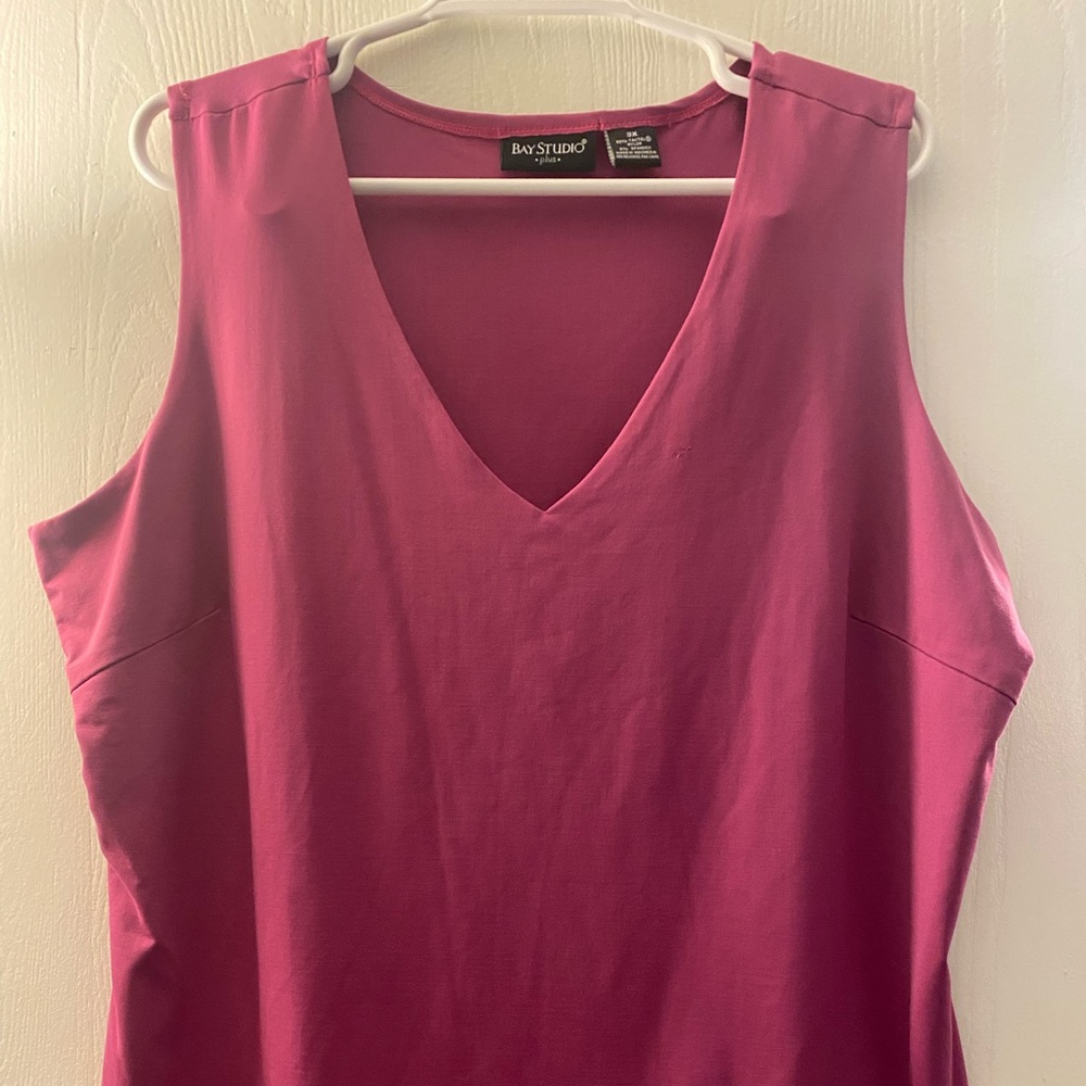 Bay Studio Plus Size Solid V-Neck Sleeveless Top